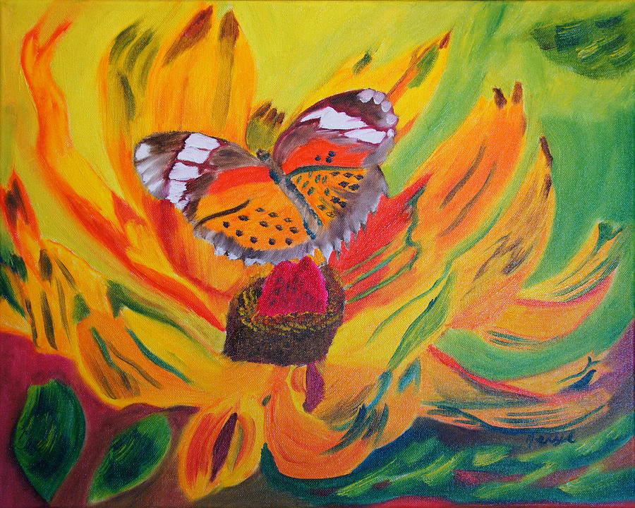 Butterfly Painting - Butterfly Jungle by Meryl Goudey