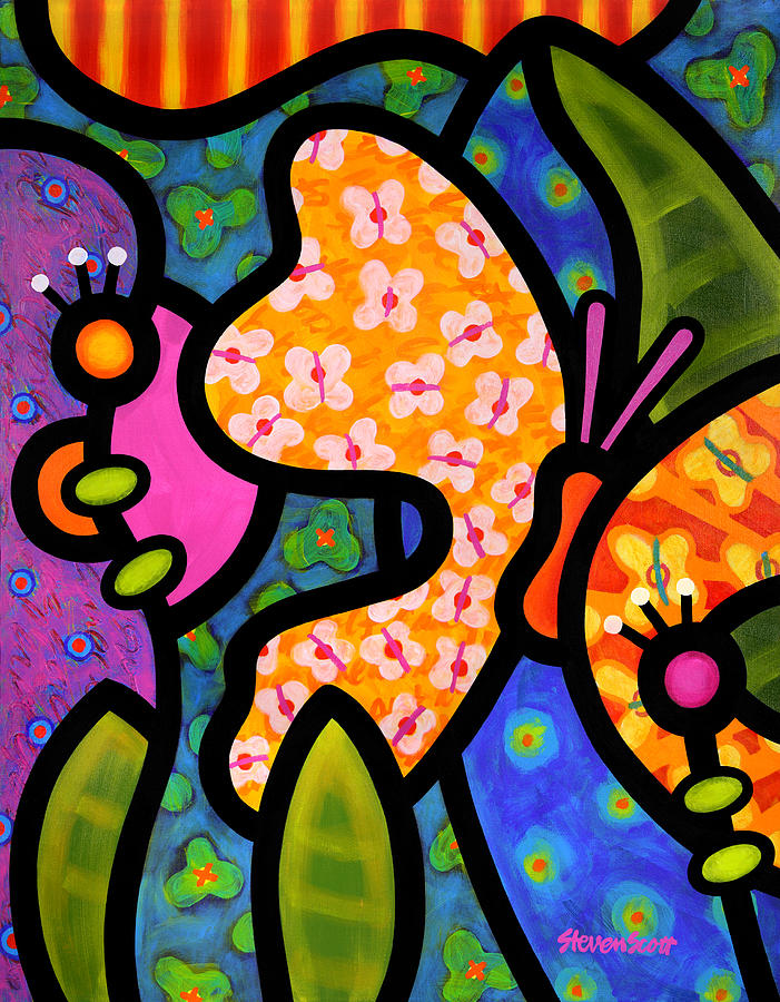 Butterfly Jungle Painting by Steven Scott