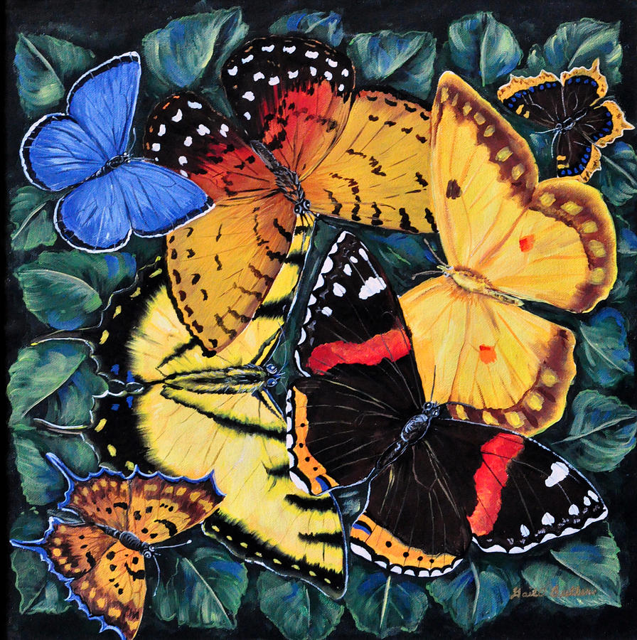 Butterfly Kisses Painting by Gail Butler