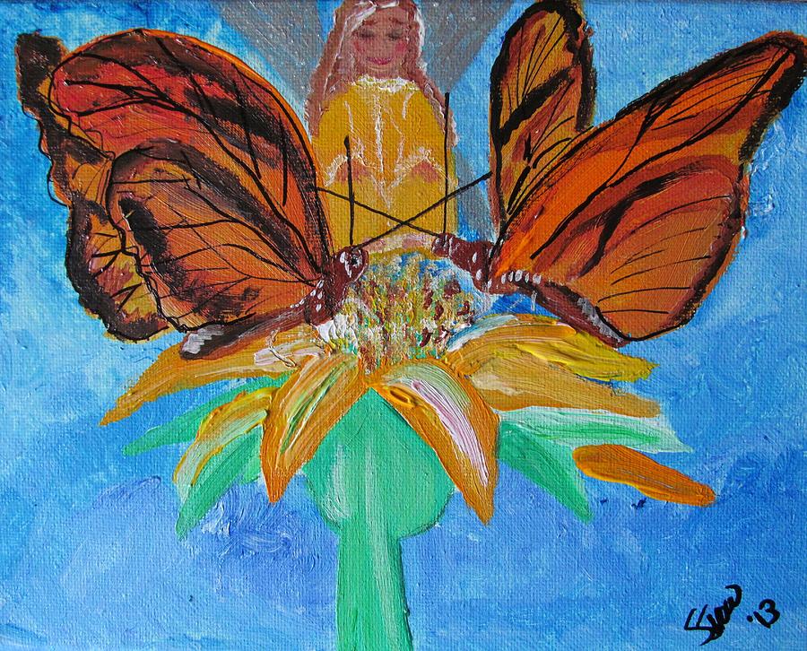 Butterfly Kisses Painting by Susan Voidets