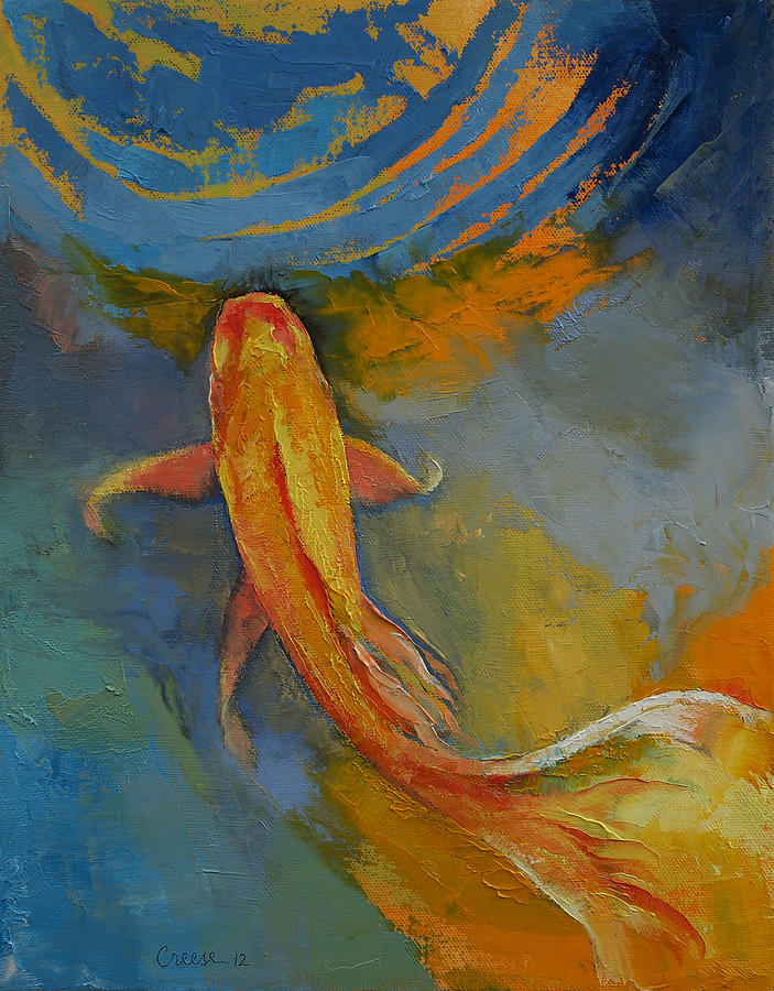Butterfly Koi Painting by Michael Creese
