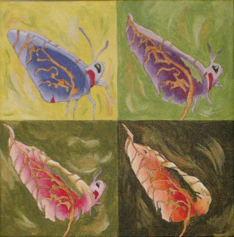 Butterfly Leaf Painting by Claudia Stewart Butterfly Leaf Painting by Claudia Stewart