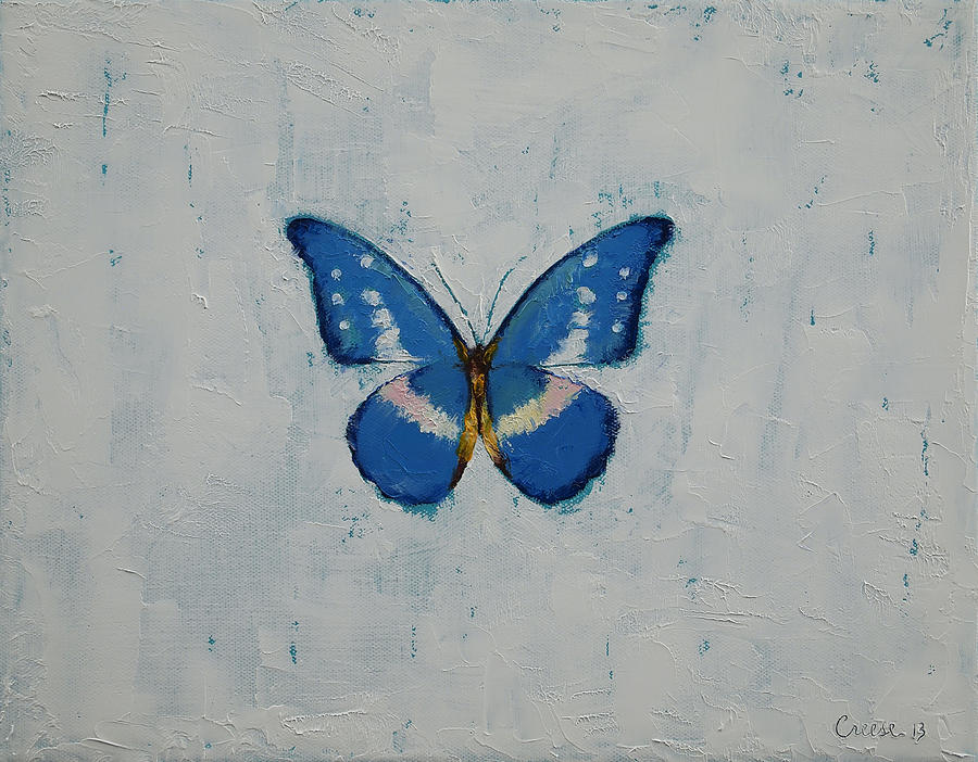 Blue Morpho Butterfly Painting by Michael Creese