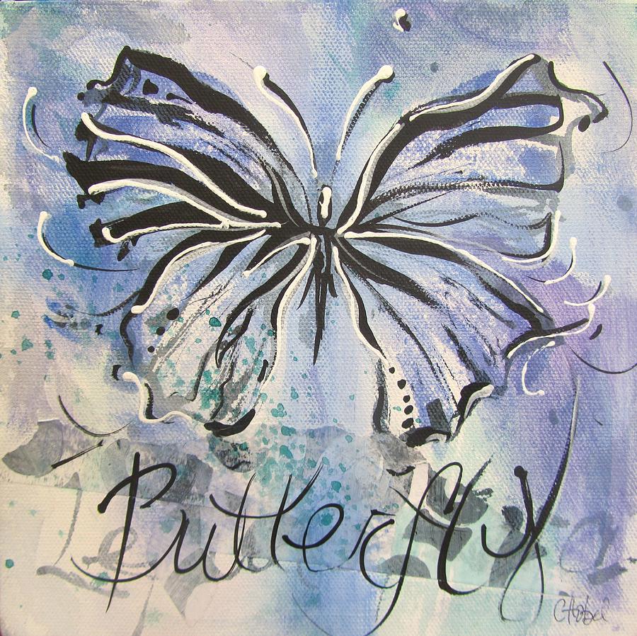 Butterfly Mixed media painting Painting by Chris Hobel