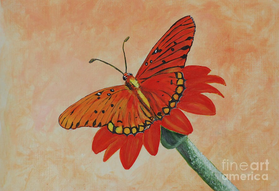 Butterfly painting Painting by Miguel Angel Villalobos - Fine Art America