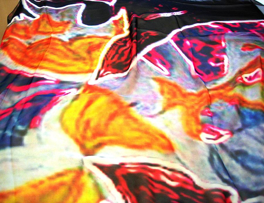 Butterfly print scarf 2 Painting by Duygu Kivanc