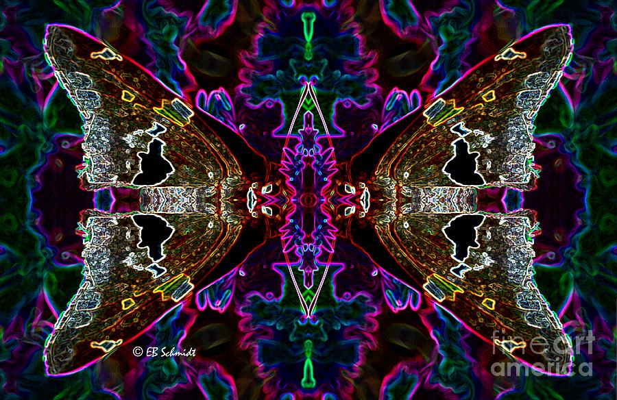 Butterfly Reflections 08 - Silver Spotted Skipper Reflections Digital Art by E B Schmidt