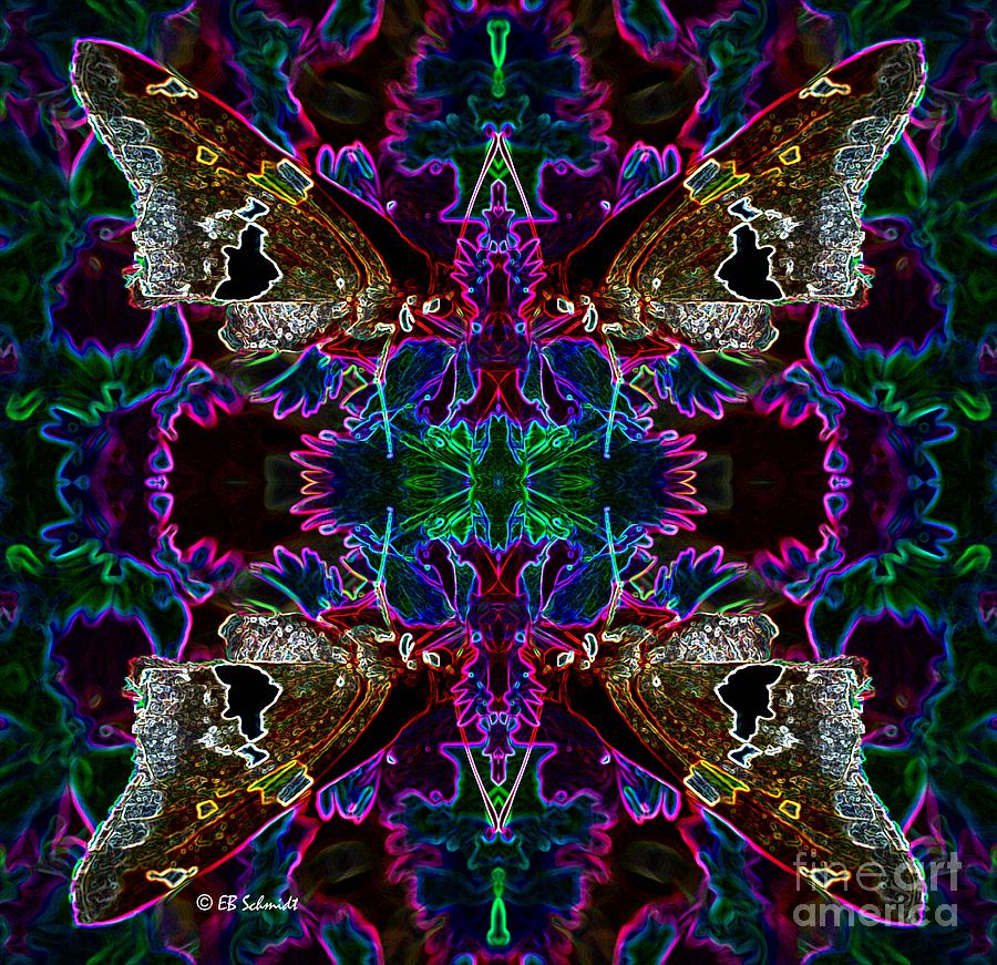 Butterfly Reflections 09 - Silver Spotted Skipper Reflections Digital Art by E B Schmidt