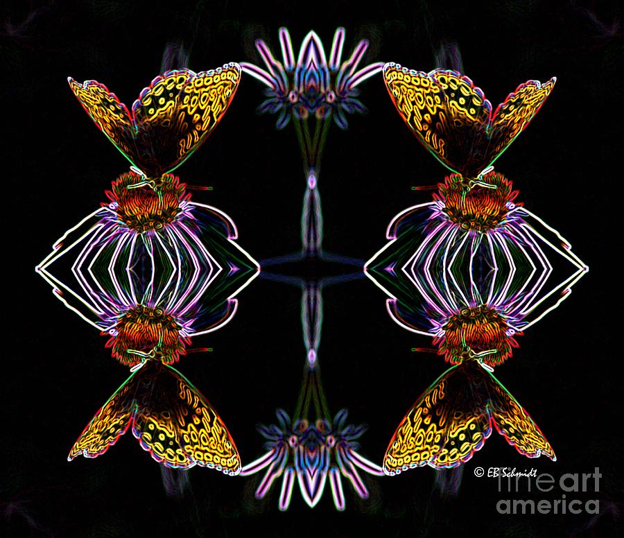 Butterfly Digital Art - Butterfly Reflections 10  - Great Spangled Fritillary by E B Schmidt