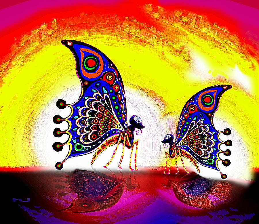 Butterfly Rendezvous Painting by Hartmut Jager