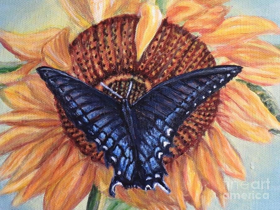 Butterfly Sunday Up-close Painting by Kimberlee Baxter