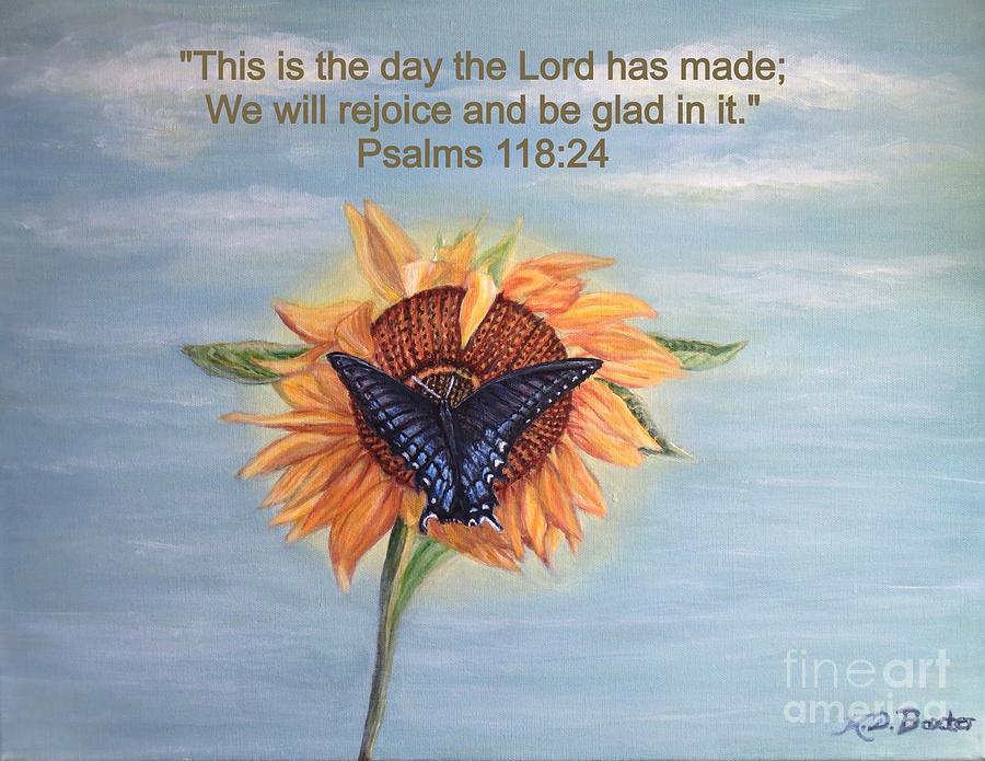 Butterfly Sunday with Spiritual Quote Painting by Kimberlee Baxter