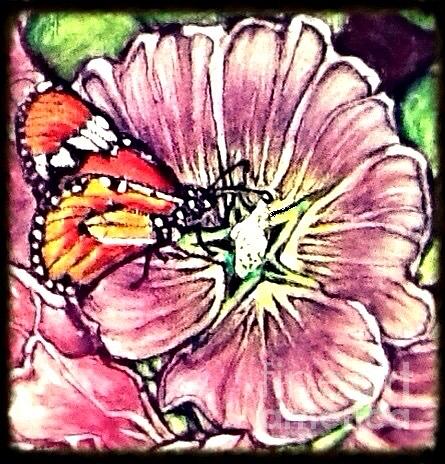 Butterfly Teacup Painting by Kimberlee Baxter