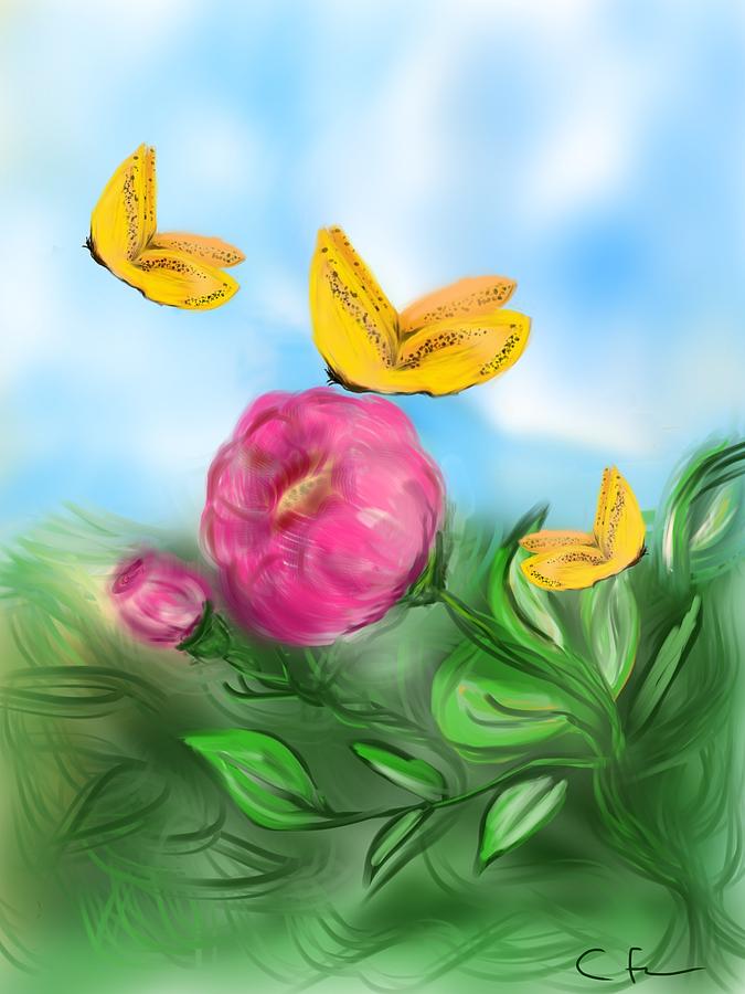 Butterfly Triplets Digital Art by Christine Fournier
