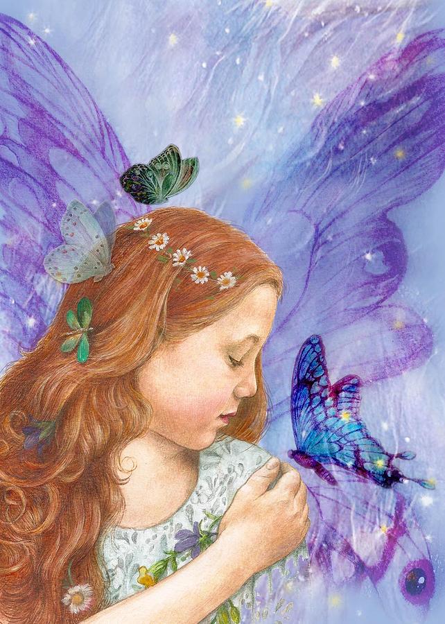 Butterfly twinkling fairy Painting by Judith Cheng