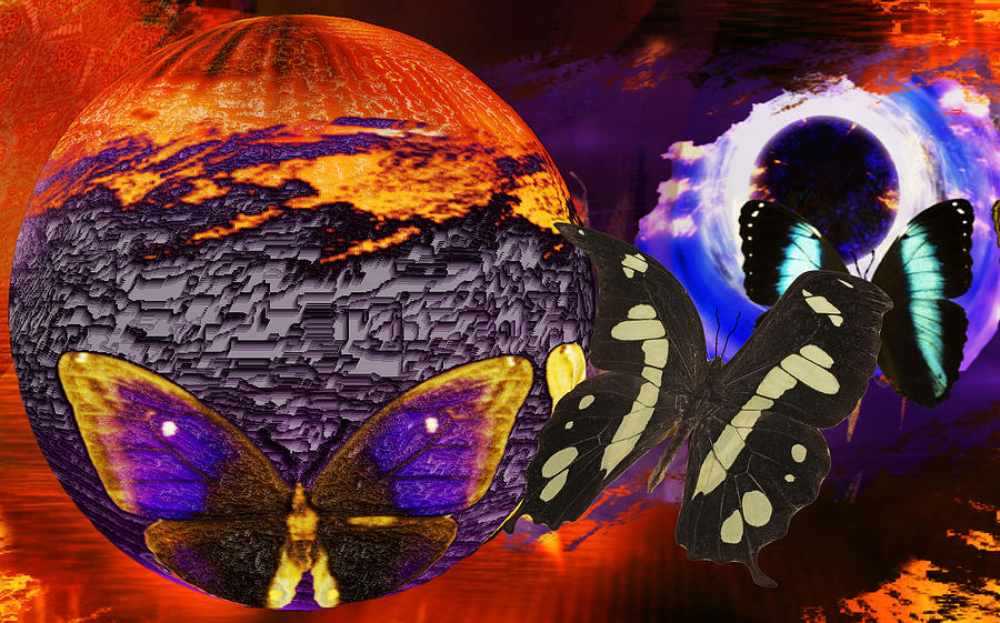 Butterfly Worm Hole Digital Art