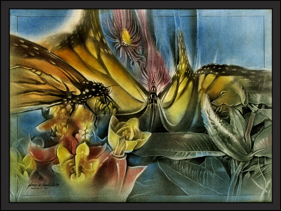 Flower Pastel - Butterflyscape1 09  by Glenn Bautista