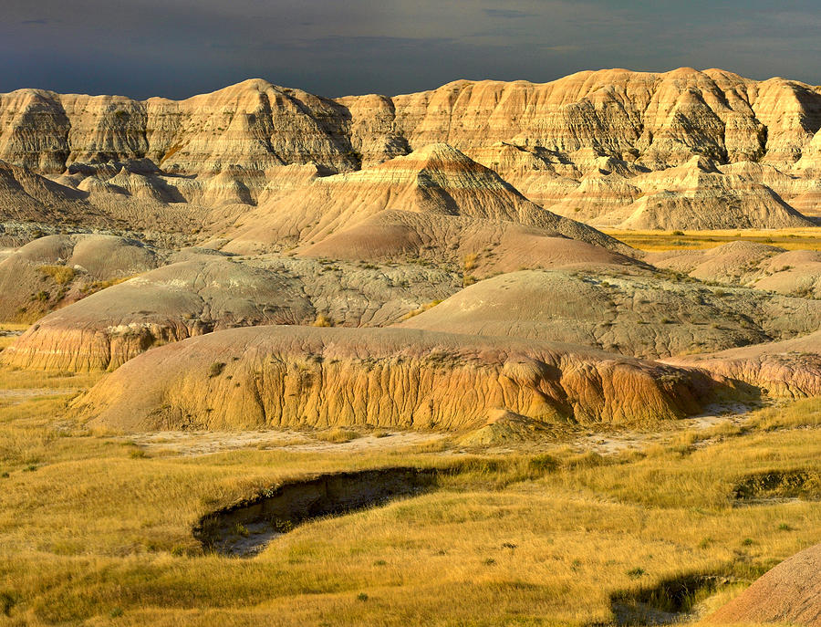 Buttes And Prairie Badlands Np South Photograph by Tim Fitzharris