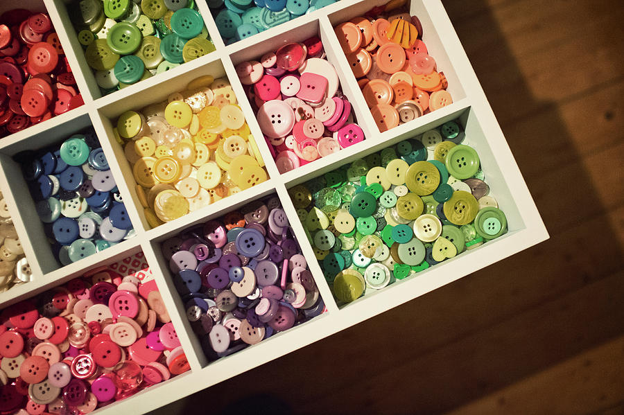Button Collection Sorted And Stored Photograph by Image By Catherine Macbride