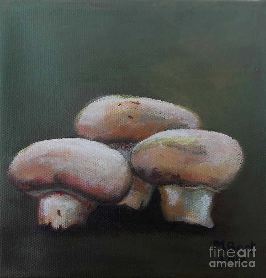 Button Mushrooms Painting by Marlene Book