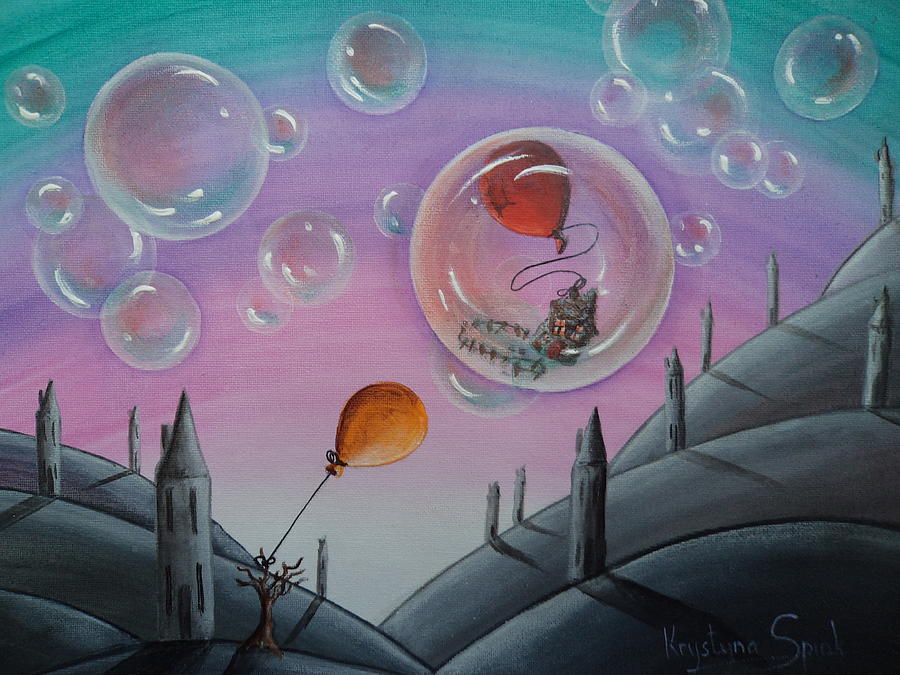 Buubble Trouble Painting by Krystyna Spink