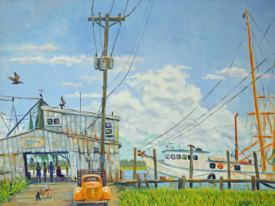 Buying Shrimp In Rockville Painting by Dwain Ray