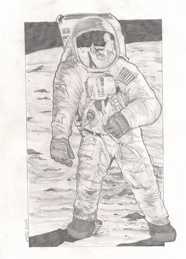 Buzz Aldrin Apollo 11 Drawing by Paul McRae Fine Art America
