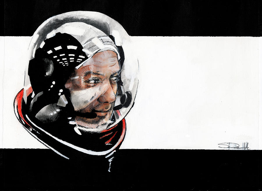 Buzz Aldrin Painting by Sean Parnell