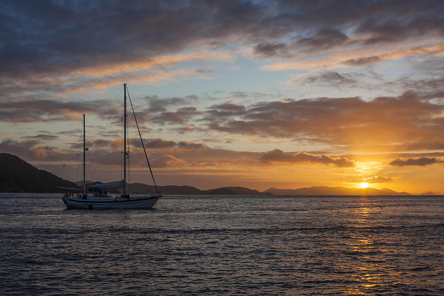 Beach Photograph - BVI Sunset by Adam Romanowicz