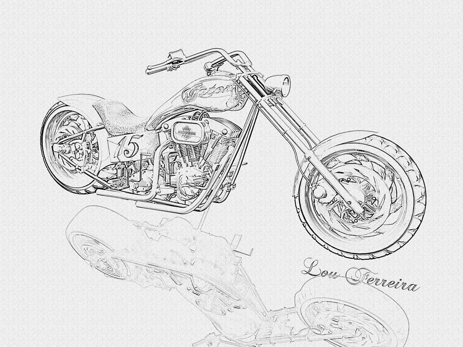 BW Gator motorcycle Digital Art by Louis Ferreira