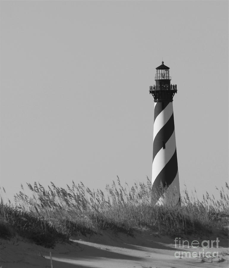 BW of Hatteras Lighthouse Photograph by Laurinda Bowling
