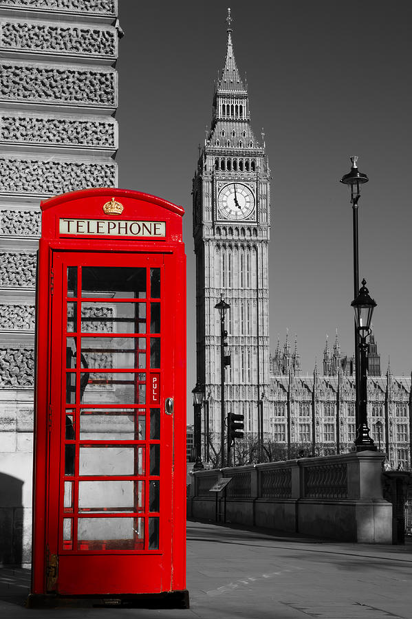 BW Westminster phone box Photograph by Darren Patterson - Fine Art America
