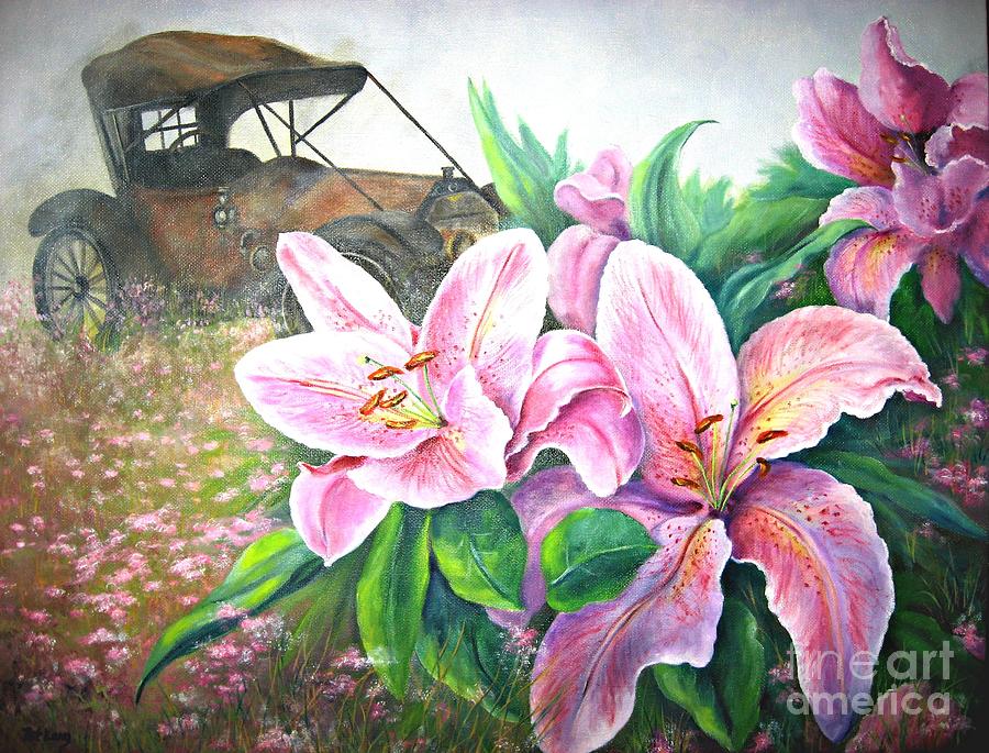 Lilies Painting - By Gone Days by Patricia Lang Lilies Painting - By Gone Days by Patricia Lang