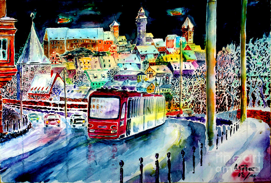 By streetcar to the castle Painting by Almo M