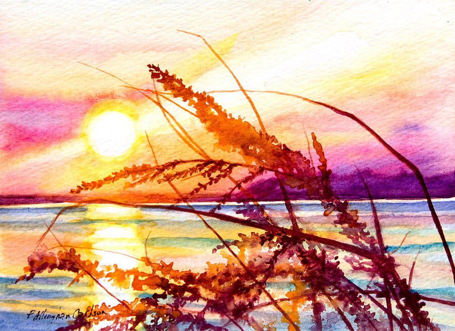 Sunset Painting - By the Bay II by Patricia Allingham Carlson