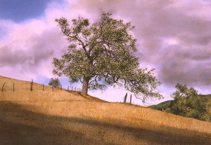By The Big Oak Painting by Tom Wooldridge