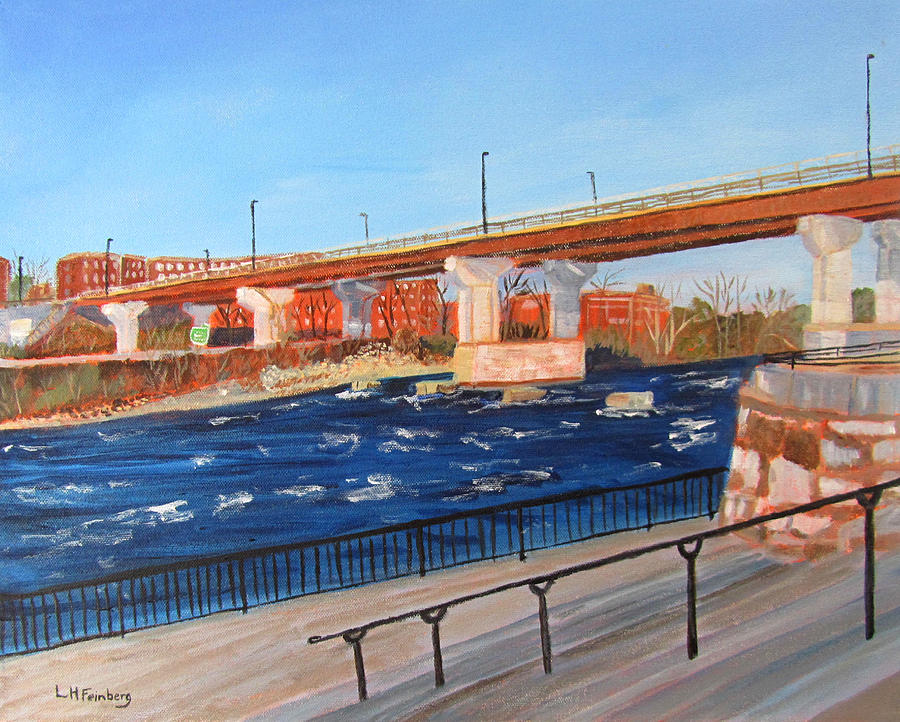 By the Bridge Painting by Linda Feinberg