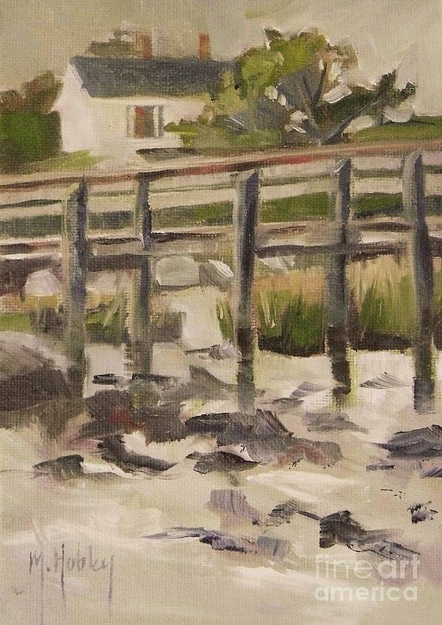 Boat Painting - By the Dock by Mary Hubley
