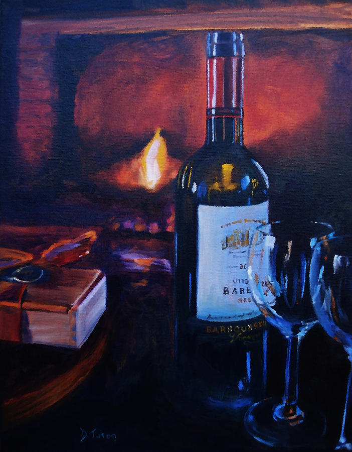 By the Fire Painting by Donna Tuten