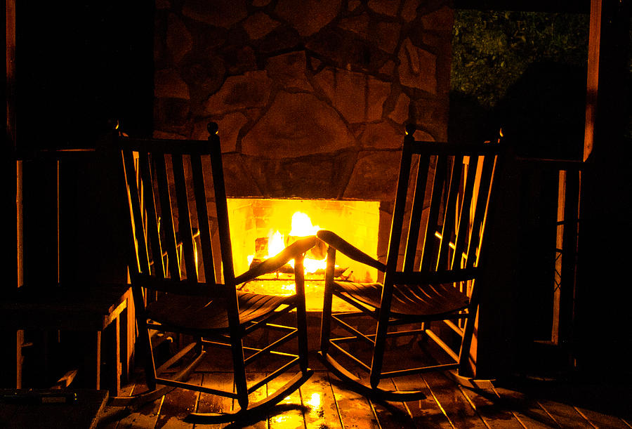 Cabin Photograph - By the Fire by Shannon Harrington