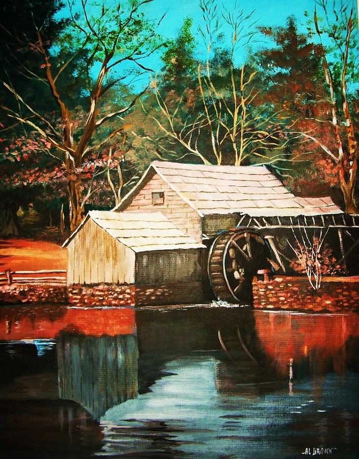 By the Old Mill Stream Painting by Al Brown