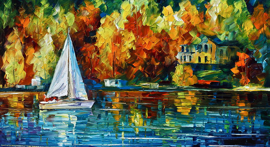 By The Rivershore Painting by Leonid Afremov | Fine Art America