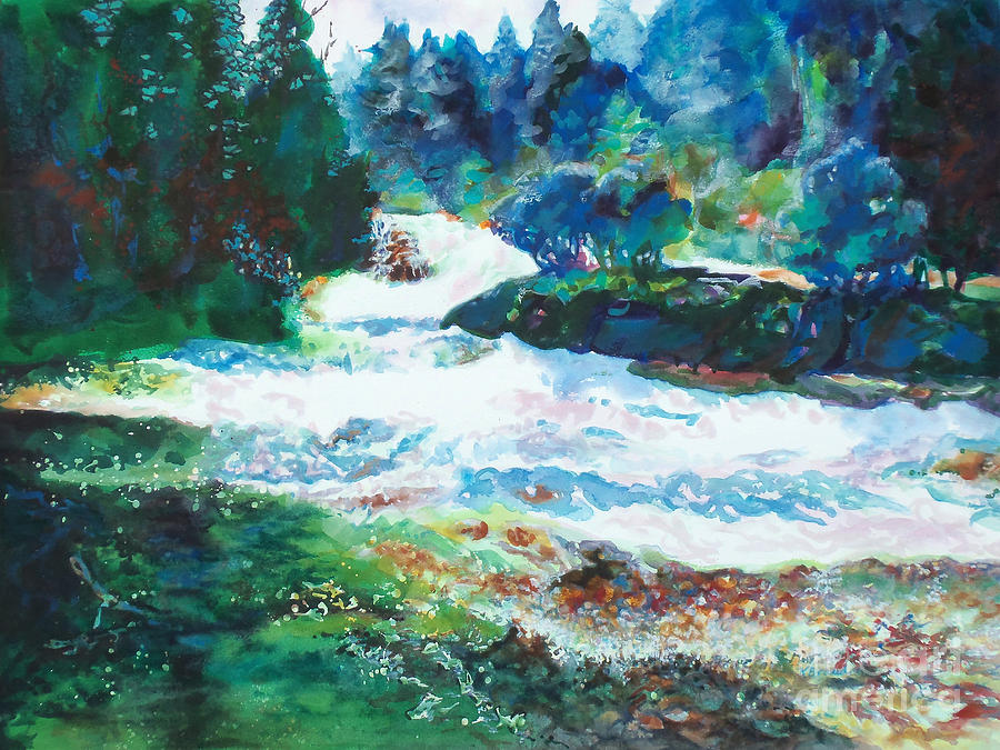 By the Rushing Waters Painting by Kathy Braud