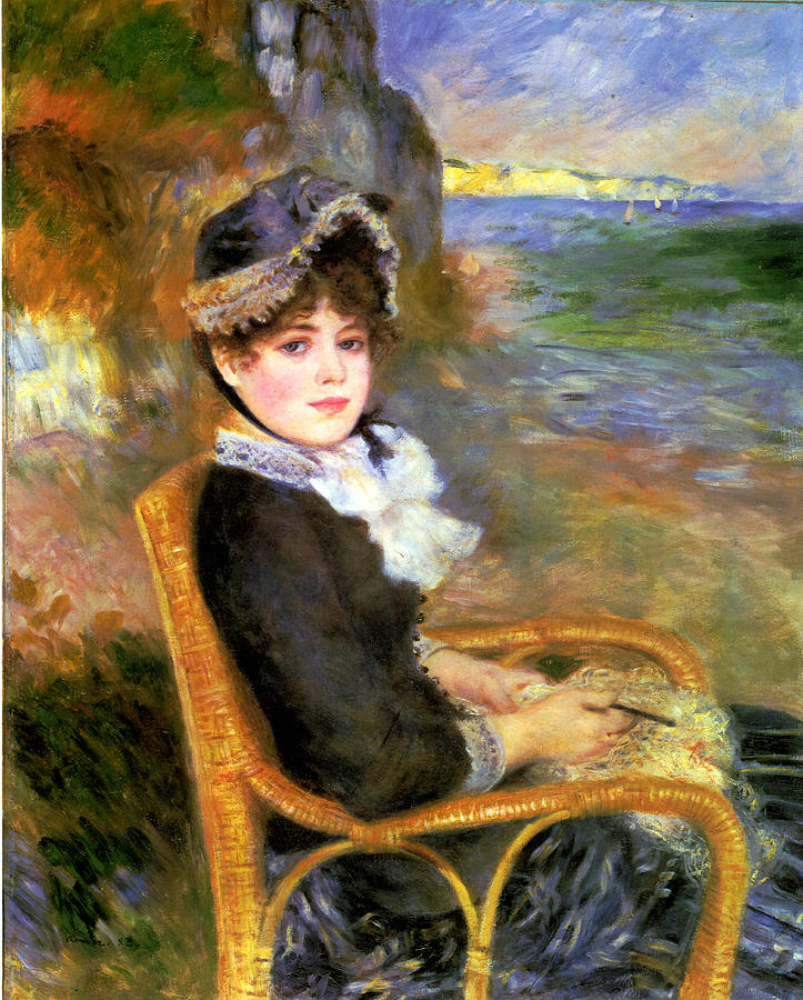 By The Seashore Digital Art by Pierre Auguste Renoir