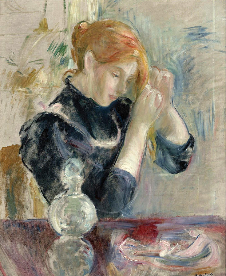 Berthe Morisot Painting - By the Toilette by Berthe Morisot