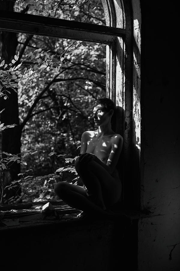 Black And White Photograph - By The Window by Thanakorn Chai Telan