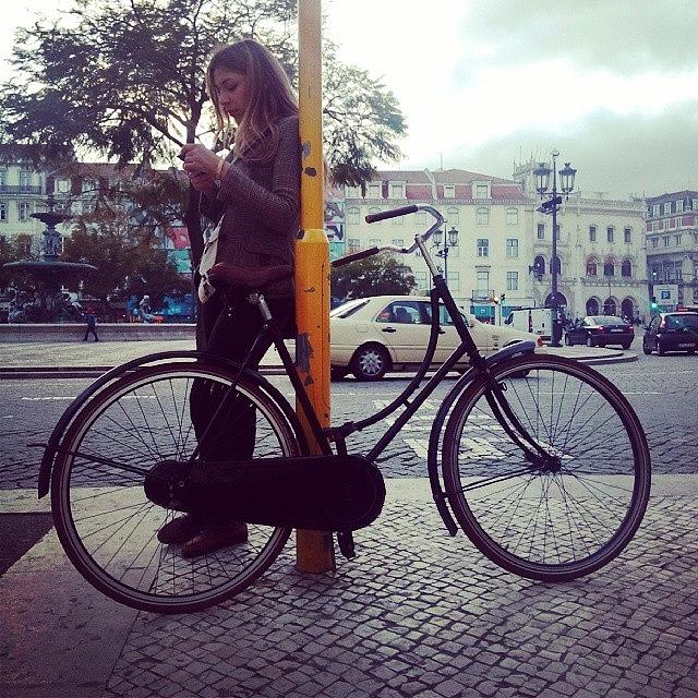 City Photograph - #bycicle #lisboa #rossio #lisboncenter by Mariana Cruz