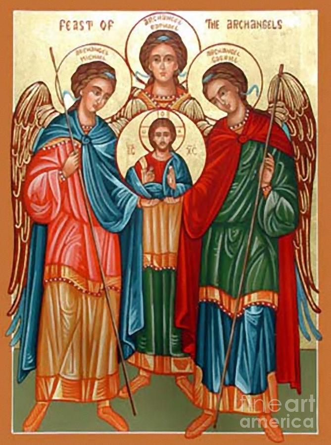 Byzantine Archangels Painting by Archangelus Gallery