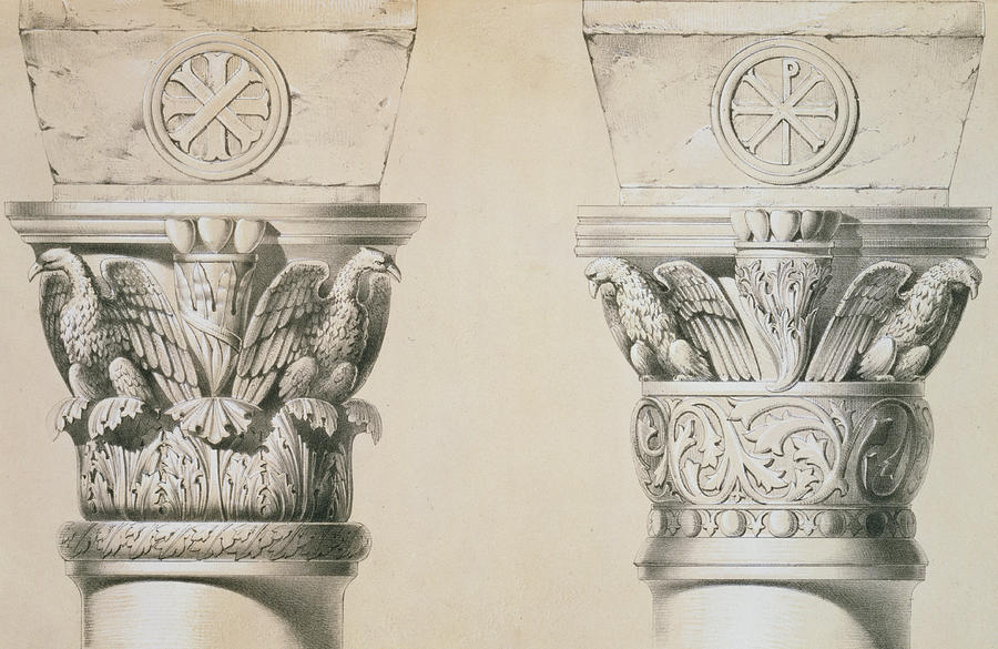 Byzantine Capitals From Columns In The Nave Of The Church Of St