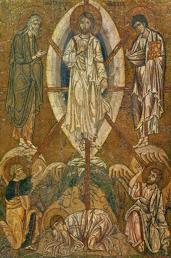 Byzantine icon depicting the transfiguration Painting by Byzantine School